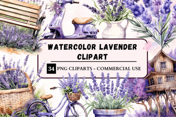 Download Watercolour Lavender Clipart - Lavender clipart Collection