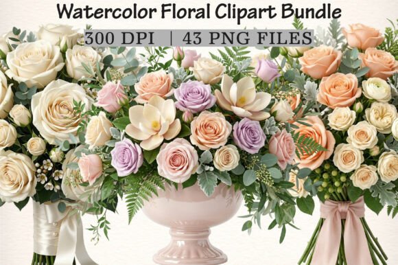 Download Watercolor Floral Clipart Bundle - Floral clipart bundle Collection