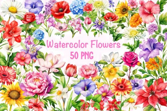 Download Spring Flowers Watercolor Clipart - Spring flowers watercolor Collection