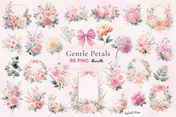 Download Gentle Petals Floral Clipart Bundle - Floral clipart bundle Collection
