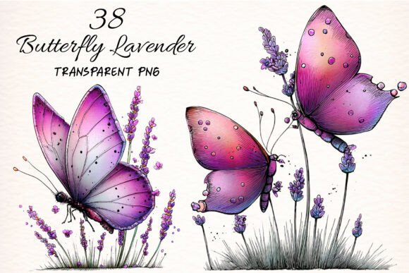 Download Watercolor Butterfly Lavender Clipart - Lavender clipart Collection
