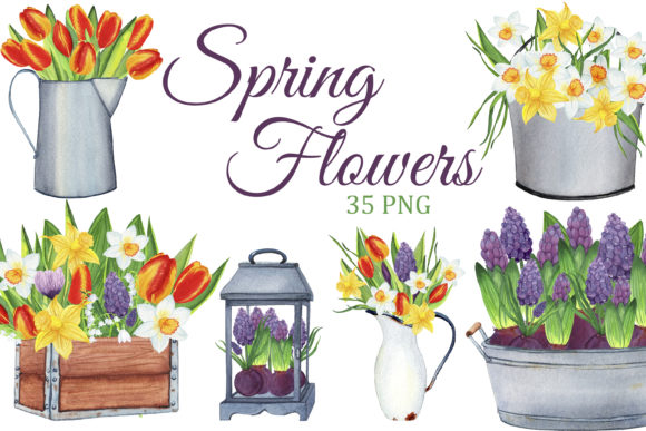 Download Spring Flowers Watercolor Clipart - Spring flowers watercolor Collection