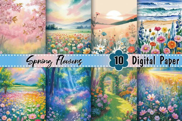 Download Spring Flowers Watercolor Background - Spring flowers watercolor Collection